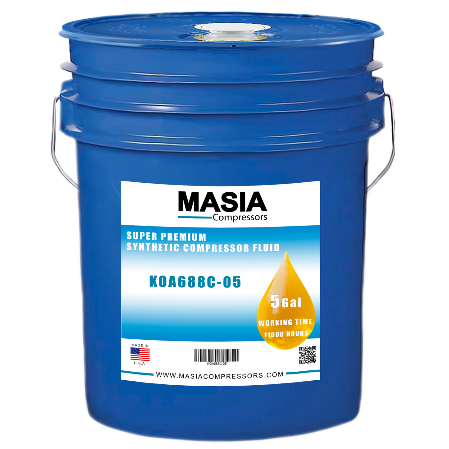 KOA688C Masia Compressors Lubricant POE Synthetic Base ISO 68 12000 Hours 5-gal