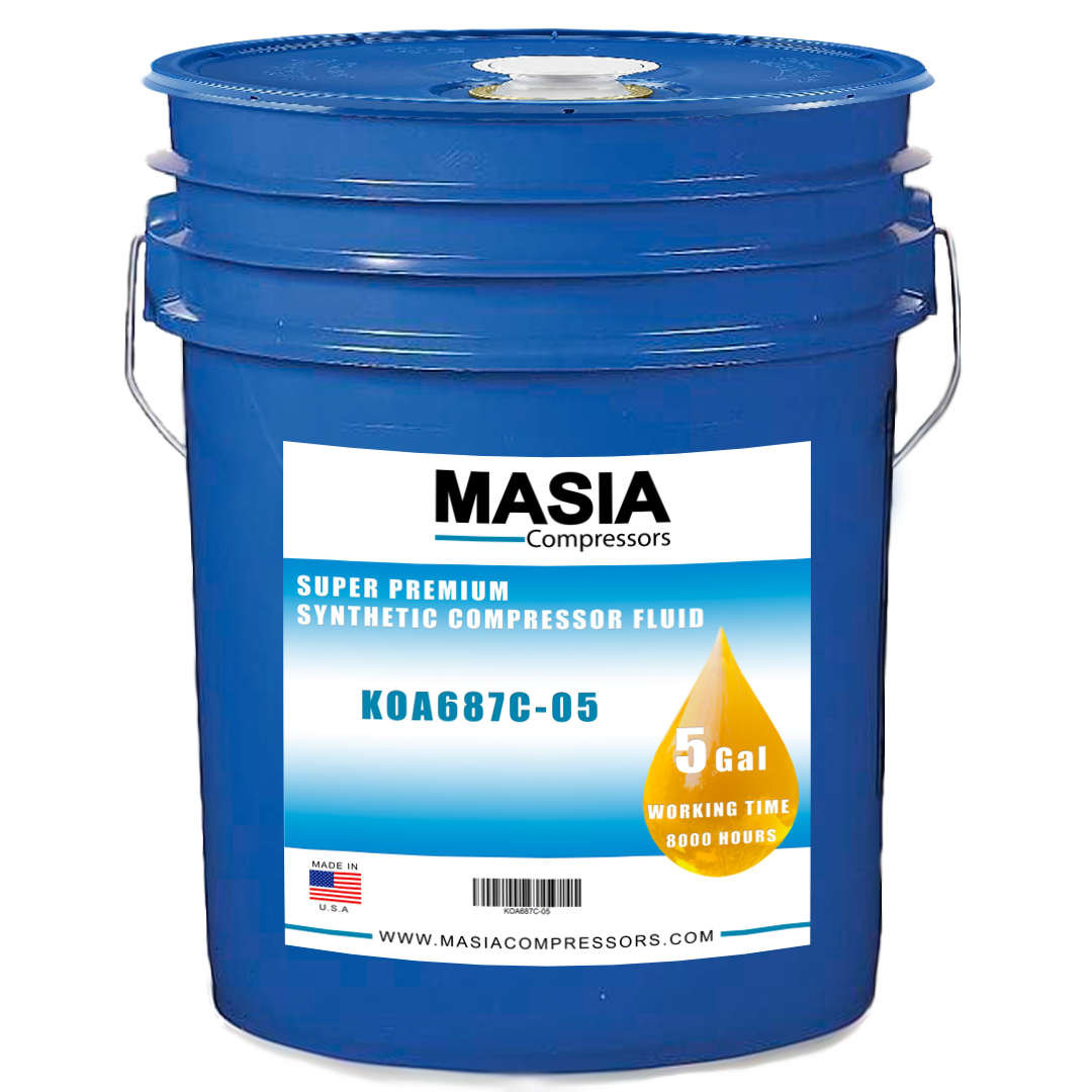 S-680 Kaeser Lubricant. PAO Base. ISO 68. 8000 Hours. 5 Gallon Pail